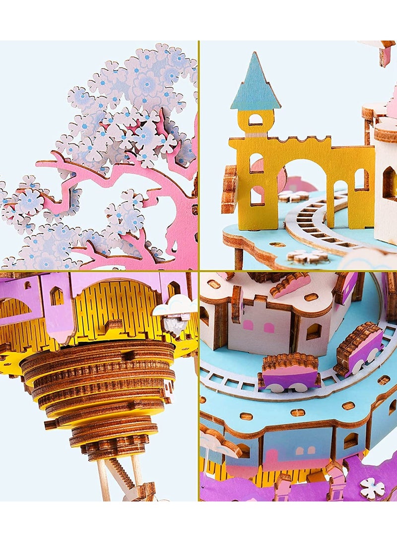 DIY Music Box Building Kits - 3D Wooden Puzzle Best Gift for Adults  Teens - City in The Sky (192 PCS) - Image 4
